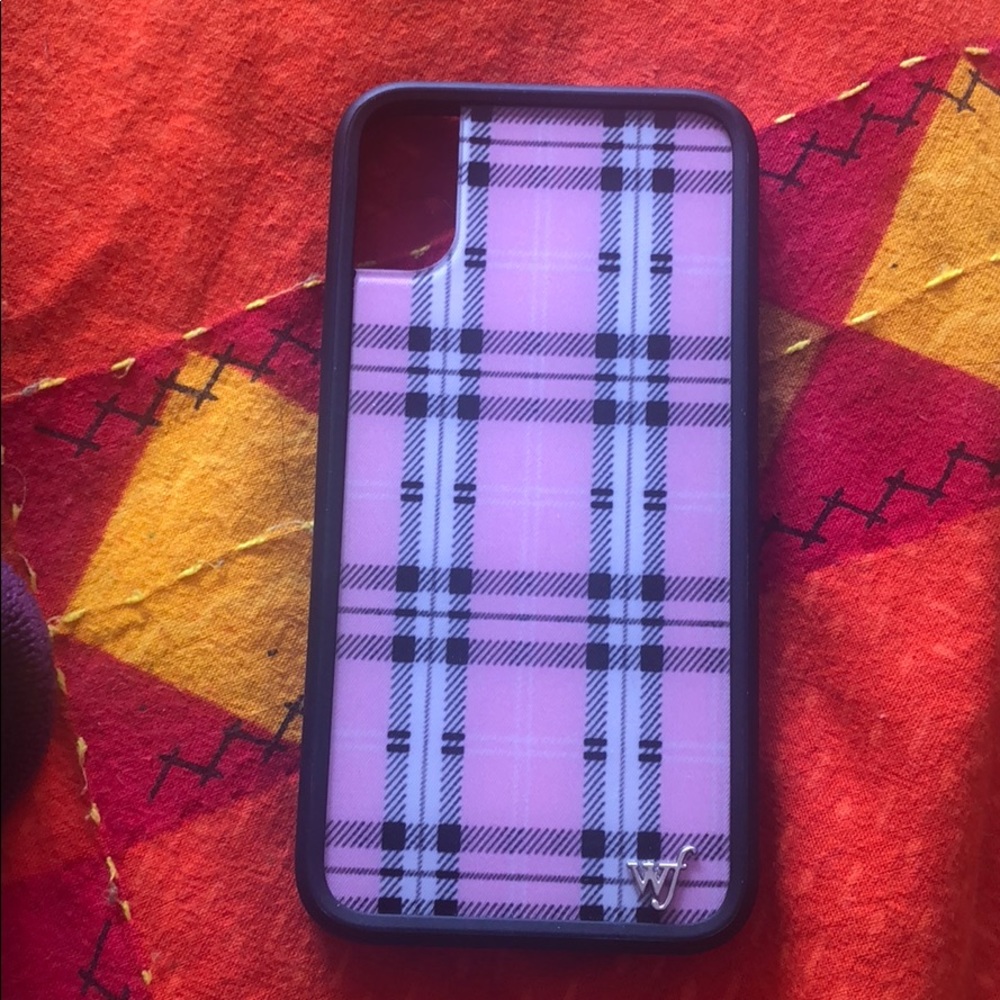Wildflower iPhone X pink plaid case